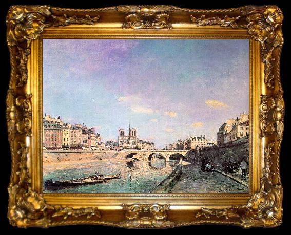 framed  Johann Barthold Jongkind The Seine and Notre Dame in Paris, ta009-2